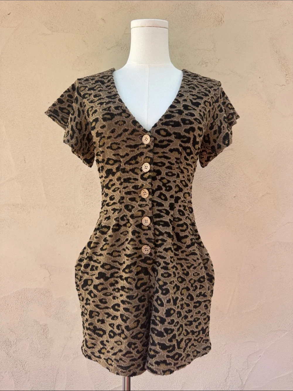 Free People Phoenix Romper Leopard Print Size XS